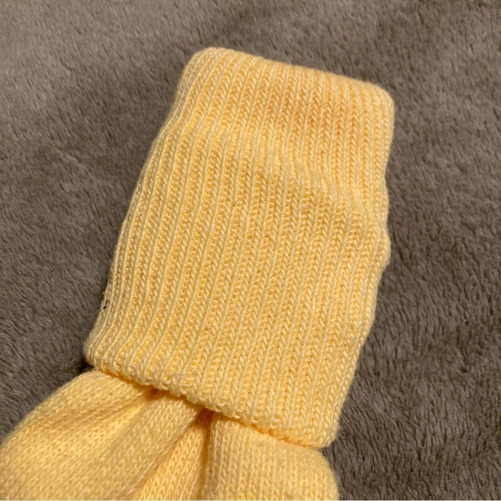 NWOT Vintage Yellow Cuffed Socks Size M